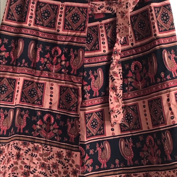 Wrap on skirt New Peachy red black India 100% cotton wrap skirt - Picture 4 of 5
